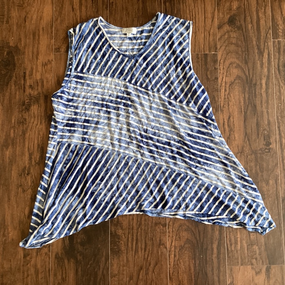 Shannon Ford Sleeveless Tie-Dyed Handkerchief-Hem Top